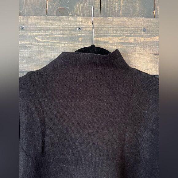 Classic Black Mock‎ Turtleneck Sweater Long Sleeve Ribbed Cuffs Cozy Knit Top A8 - Picture 2 of 6